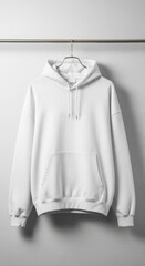 Hanging White Hoodie Mockup for Fashion Branding Presentation