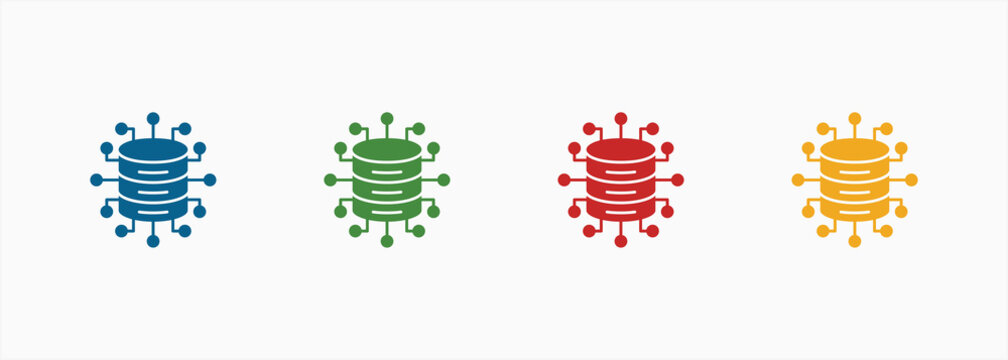 Big Data Icon Set Color Multiple Style Collection