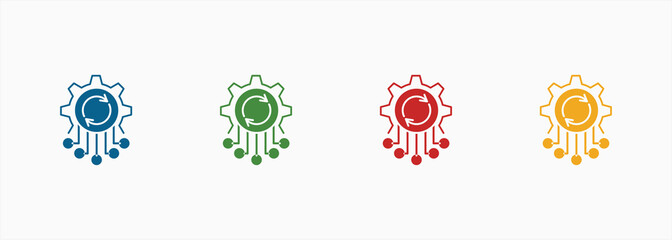 Autonomous System Icon Set Color Multiple Style Collection