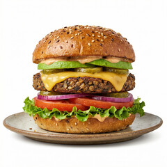 hamburger isolated on white