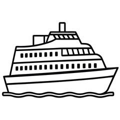 Obraz premium island-ferry-or-cruise-vector-isolated-on-pure-whi.eps