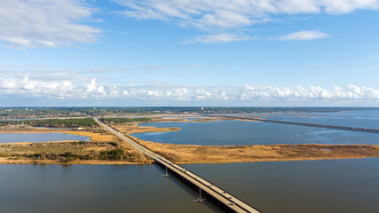 Aerial view of the causeway in January
