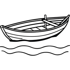 lake-with-rowing-boat-isolated-on-pure-white-backg.eps