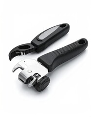 Black kitchen gadget for opening cans