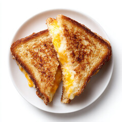 Grilled Cheese Sandwich on White Plate