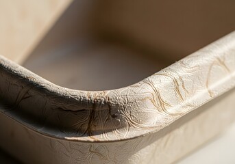 Close up Texture of Eco Friendly Paper Pulp Food Container, Sustainable Biodegradable Packaging Detail