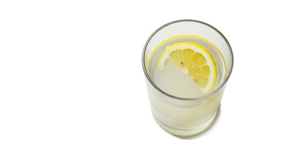 Refreshing Lemonade Drink with Lemon Slice in Glass with Salt Rim Isolated