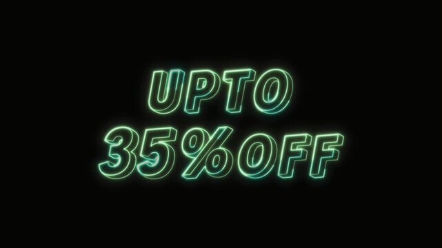 Up To 35% Off Neon Text Seamless Loop 4K with Black Background Animated Promotional Typography for Video Editing