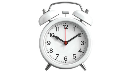 White Alarm Clock with Black Hands.