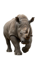 Obraz premium Rhinoceros Walking On Transparent Background Realistic Animal Illustration