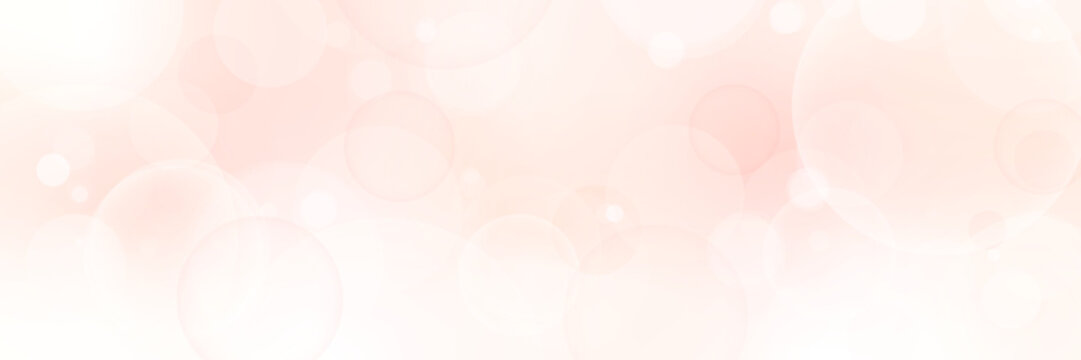 やさしいピンクの光ボケ背景｜淡色・玉ボケのグラデーションの抽象デザイン 横長