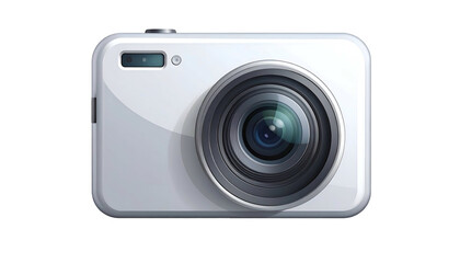 White Digital Camera Front View.