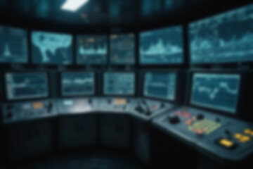Fototapeta premium blurry image of advanced industrial hologram technology that helps humans in their work