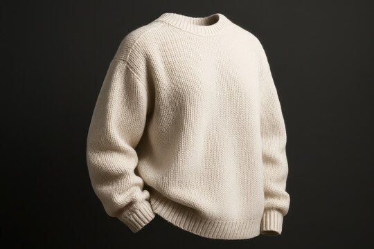 Cream colored knit sweater mockup