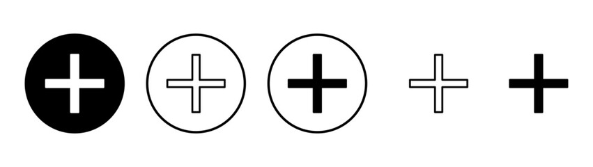 Obraz premium Plus icon vector. Add plus sign and symbol