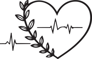 Heartbeats With Love Black and White Design