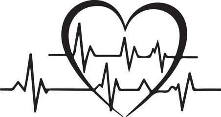Heartbeats With Love Black and White Design