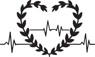 Heartbeats With Love Black and White Design