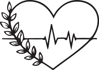 Heartbeats With Love Black and White Design