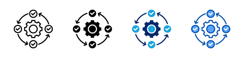 Obraz premium procedure icon set multiple style collection