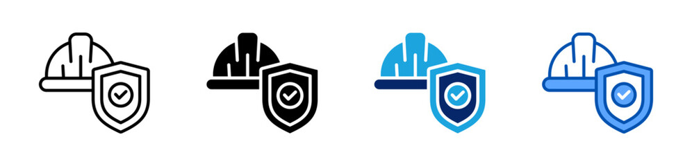 Obraz premium safety icon set multiple style collection