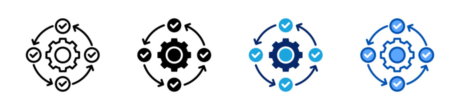 procedure icon set multiple style collection