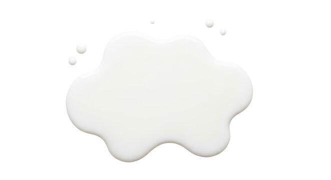 Spilled milk puddle isolated on white background and texture, top view