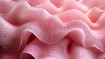 Subtle pastel pink fabric with a flowing wave pattern creates soft beauty
