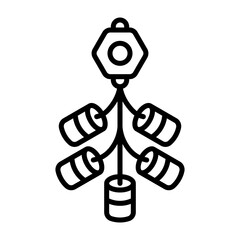 Traditional Firecracker Cluster Lunar New Year Celebration Icon Outline
