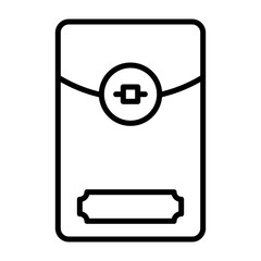 Chinese Red Envelope With Coin Symbol Icon Outline