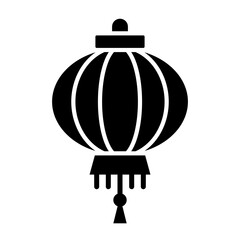 Traditional Chinese Lantern Silhouette Lunar New Year Celebration Icon