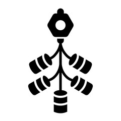 Chinese Firecracker Icon Black Silhouette Lunar New Year Celebration Symbol