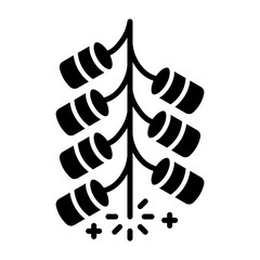 Black Firecracker Icon Vector Illustration Chinese New Year Celebration