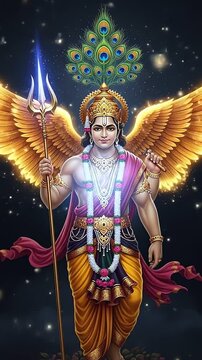 Lord Kartikeya Hindu God Son of Shiva Mythology.