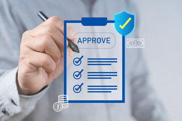 Approve Checklist Document with Security Shield for Financial Compliance and Audit
