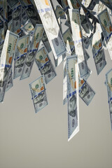 US Dollar Currency Exchange and Circulation Concept 3D Rendering Background