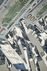 US Dollar Currency Exchange and Circulation Concept 3D Rendering Background