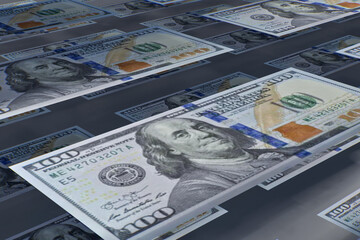 US Dollar Currency Exchange and Circulation Concept 3D Rendering Background