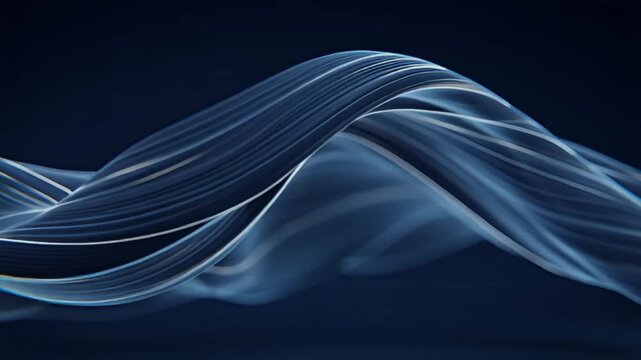 A serene blue wave design flows across a dark blue background viewed from a slight angle with elegance and sophistication