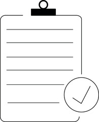 Checklist icon representing completed tasks and to-do list items graphic vector