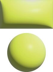 Bright yellow tennis ball with soft shadows abstract shape vector