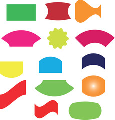 Collection of colorful decorative banner shapes and ribbons vector