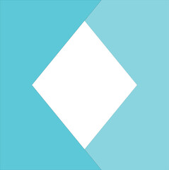 Geometric diamond shape with cyan and teal halves vector