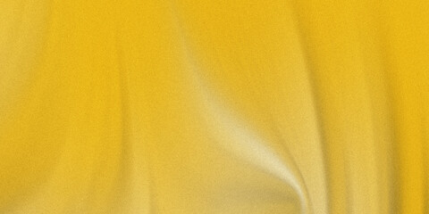 Yellow fabric texture with soft folds and creases on surface isolated on white background