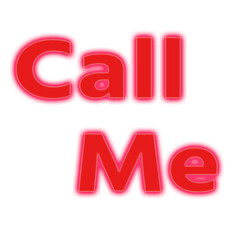 Red call me text on transparent background isolated on transparent background