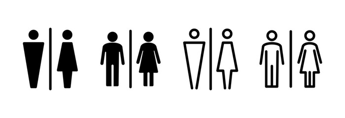 Toilet icon vector illustration. Girls and boys restrooms sign and symbol. bathroom sign. wc, lavatory © OLIVEIA