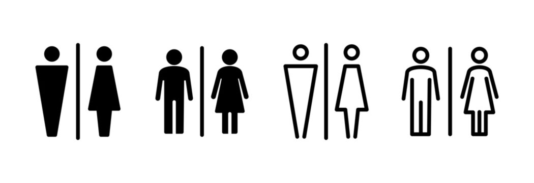 Toilet icon vector illustration. Girls and boys restrooms sign and symbol. bathroom sign. wc, lavatory