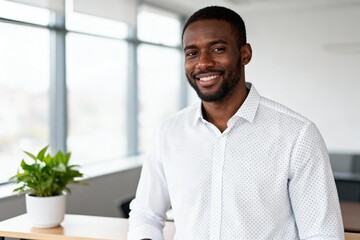 Smiling man in office setting