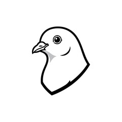 Obraz premium Minimalist Pigeon Head Outline Vector Design
