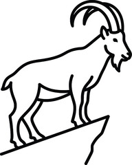 Fototapeta premium Black and White Illustration of Goat.
